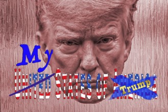 Symbolic image, Trump as owner of the USA, governing with executive order, pseudo-government,