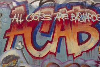 Graffiti on the Berlin Wall created in the 1990s, Berlin, Germany