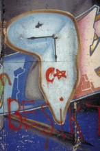 Painting at the Berlin Wall, created in the 1990s, Berlin, Germany