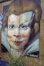 Painting at the Berlin Wall, created in the 1990s, Berlin, Germany