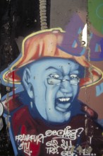 Painting at the Berlin Wall, created in the 1990s, Berlin, Germany