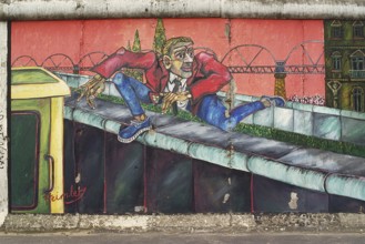 Graffiti on the Berlin Wall created in the 1990s, Berlin, Germany