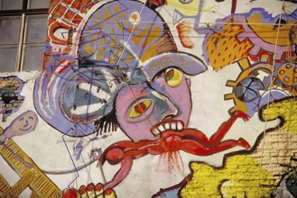 Graffiti on the Berlin Wall created in the 1990s, Berlin, Germany