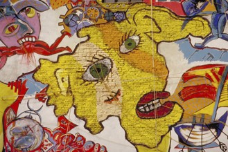 Graffiti on the Berlin Wall created in the 1990s, Berlin, Germany