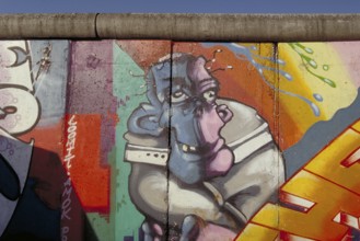Painting of a wandering duck, created in the 1990s at the Berlin Wall, Berlin, Germany