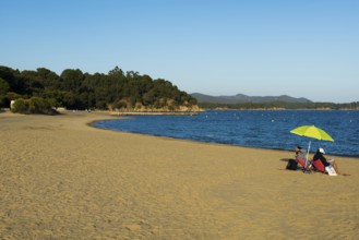 Beach, Plage de l'Argentière, La Londe-les-Maures, Var, French Riviera, Provence-Alpes-Cote d'Azur,