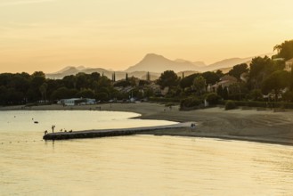 Beach, Plage de l'Argentière, Sunset, La Londe-les-Maures, Var, French Riviera, Provence-Alpes-Cote