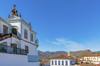 Baroque buildings in the city of Ouro Preto among the hills of Minas Gerais, Ouro Preto, Minas