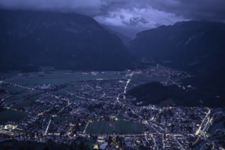 Overview Dusk Interlaken Höhenmatte, Interlaken, Switzerland