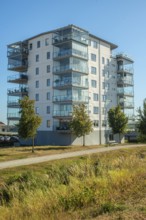 Modern apartment building built in 2020 in Ystad, Skåne County, Sweden, Scandinavia