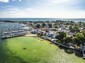 Sandbanks from drone, Poole, Dorset, England, United Kingdom