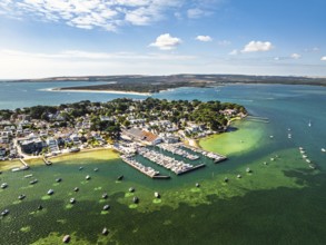 Sandbanks from drone, Poole, Dorset, England, United Kingdom