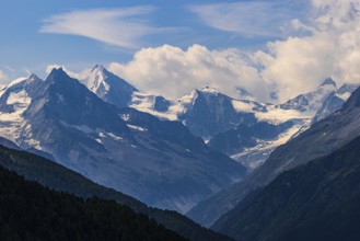 Historic village centre and Sainte Barbe church, Chandolin, Val d'Anniviers, Valais Alps, Canton