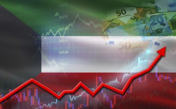 Kuwait economic growth on financial graph. Kuwait financial growth on market graph