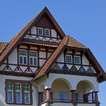 Facade of a house in Bodenwerder, Lower Saxony, Germany