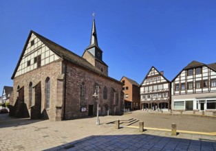 Protestant town church of St Nicolai in the Münchhausen town of Bodenwerder, Lower Saxony, Germany