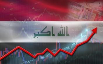 Iraq economic growth on financial graph. Iraq financial growth on market graph