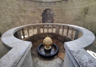 Sacred atmosphere, spa fountain in the fountain temple of the drinking spa complex, healing spring