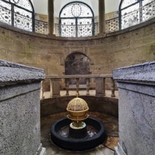 Sacred atmosphere, spa fountain in the fountain temple of the drinking spa complex, healing spring