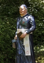 Life-size figure of Sebastian Kneipp in the Kneipp spa town of Bad Nauheim, Hesse, Germany