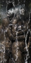 Fountain of Knowledge by Heinrich Jobst, close-up in the large spa gardens of Bad Nauheim, Hesse,