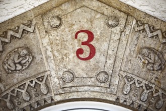 Detail of bathhouse 3, Sprudelhof, an important spa complex built between 1905 and 1911 in Art
