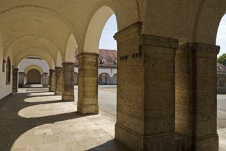 Arcade in the Sprudelhof, a spa complex built between 1905 and 1911 in Art Nouveau style, Bad