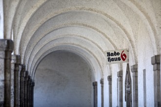 Arcade at bathhouse 6 in the Sprudelhof, an important spa complex built between 1905 and 1911 in