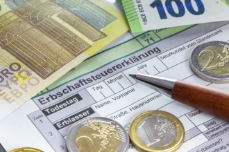 Close-up of an inheritance tax return