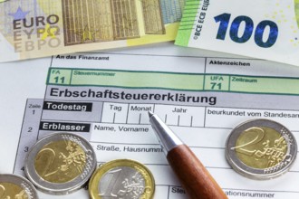 Close-up of an inheritance tax return