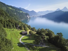 Rütli meadow, Grütli Museum and the Rütli House, fountains and the myths behind, Lake Lucerne,