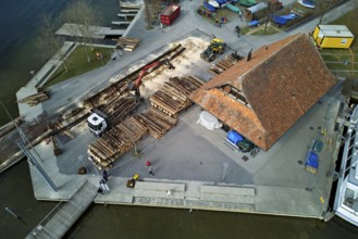 Mobile sawing station for cutting tree trunks, Flösserei 2025, Unterägeri, Canton, Zug, Switzerland