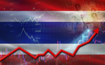 Thailand economic growth on financial graph. Thailand financial growth on market graph