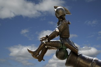 Munchausen figure, The Ride on the Cannonball, Munchausen Fountain by Bonifatius Stirnberg in