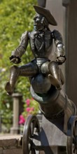 Munchausen figure, The Ride on the Cannonball, Munchausen Fountain by Bonifatius Stirnberg in