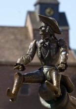 Munchausen figure, The Ride on the Cannonball, Munchausen Fountain by Bonifatius Stirnberg in