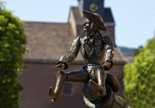 Munchausen figure, The Ride on the Cannonball, Munchausen Fountain by Bonifatius Stirnberg in