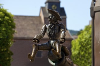 Munchausen figure, The Ride on the Cannonball, Munchausen Fountain by Bonifatius Stirnberg in