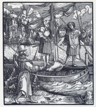 Page from Theuerdank, zentral Kaiser Maximilian, first edition of 1517, from Könnecke Bilderatlas