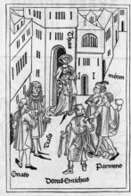 Copperplate engraving from the translation by Terence Eunuchus 1486, from Könnecke Bilderatlas zur