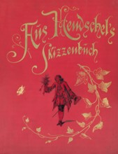 Cover, Linum grandiflorum and gold print, A. Hendschel's Sketchbook, collotype published by M.