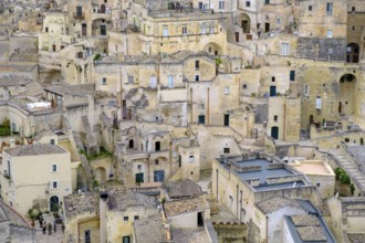 Cave settlement, cave dwellings, houses, Sassi, Matera, Unesco World Heritage Site, Basilicata,