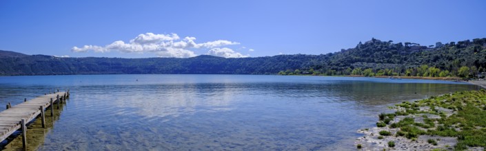 Lake Albano, Lago Albano from Castel Gandolfo, Albano, Alban Hills, Colli Albani, Lazio, Italy