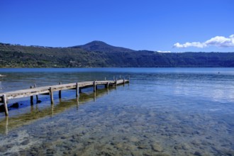 Lake Albano, Lago Albano from Castel Gandolfo, Albano, Alban Hills, Colli Albani, Lazio, Italy