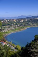 Lake Albano, Lago Albano from Castel Gandolfo, Albano, Alban Hills, Colli Albani, Lazio, Italy