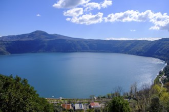 Lake Albano, Lago Albano from Castel Gandolfo, Albano, Alban Hills, Colli Albani, Lazio, Italy