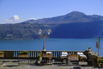 Lake Albano, Lago Albano from Castel Gandolfo, Albano, Alban Hills, Colli Albani, Lazio, Italy