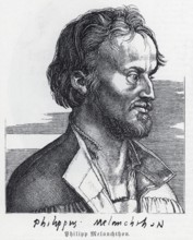 Philipp Melanchton Schwarzerd, (1497-1560), woodcut by Albrecht Dürer (from Könnecke Bilderatlas
