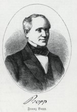 Franz Bopp (1791-1867) Woodcut by A. Neumann after a photograph, from Könnecke Bilderatlas zur