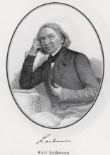 Karl Lachmann (1793-1851) Engraving by A. Teichel, from Könnecke Bilderatlas zur Geschichte der